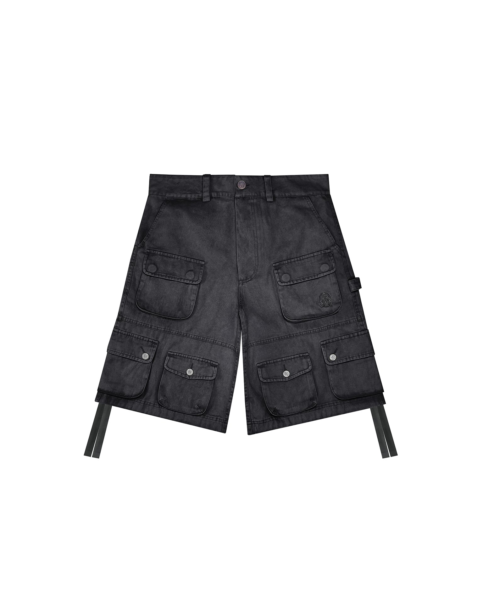 Washed Black Cargo Shorts