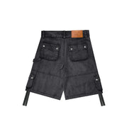 Washed Black Cargo Shorts