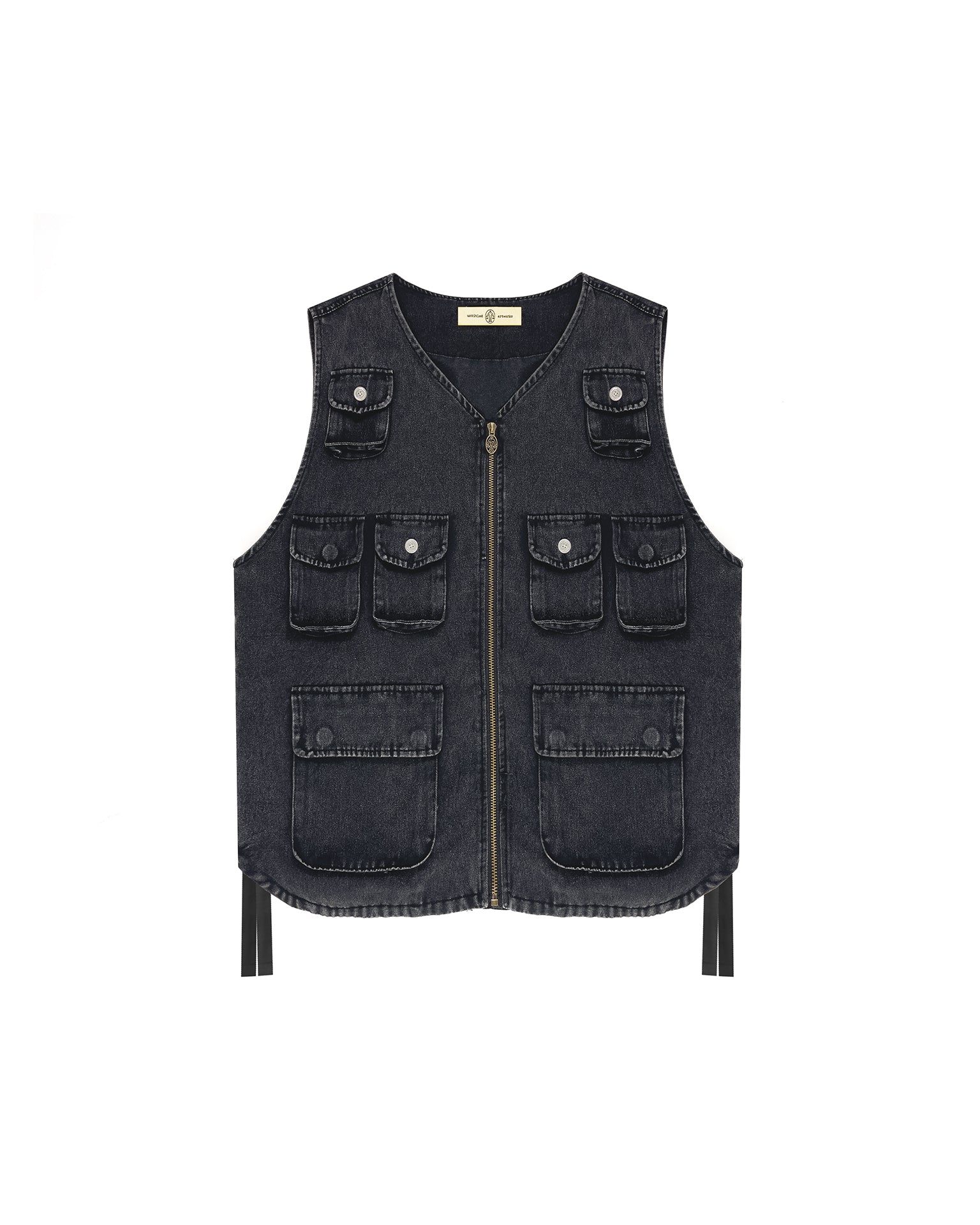 Cargo Vest Washed Black