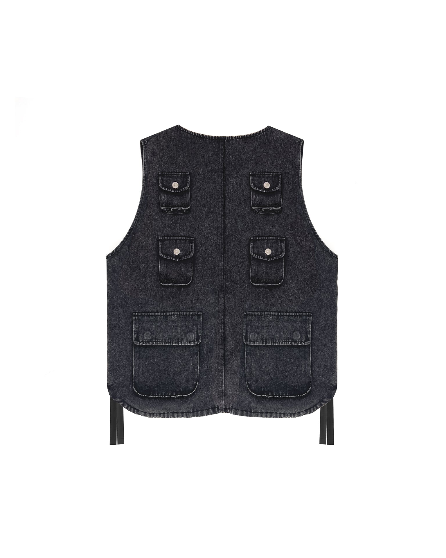 Cargo Vest Washed Black