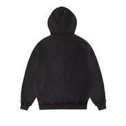Black Distressed Zipper Hoodie