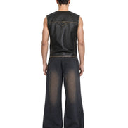 Vest Faux Leather Black