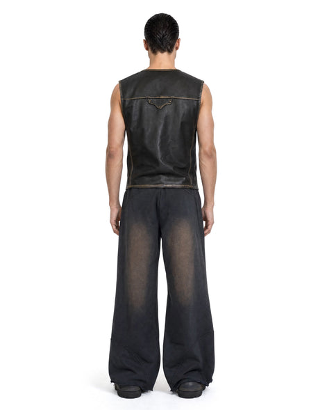 Vest Faux Leather Black
