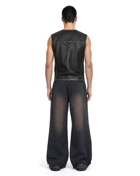 Vest Faux Leather Black