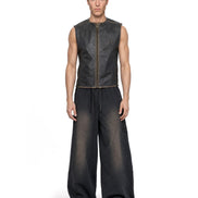 Vest Faux Leather Black