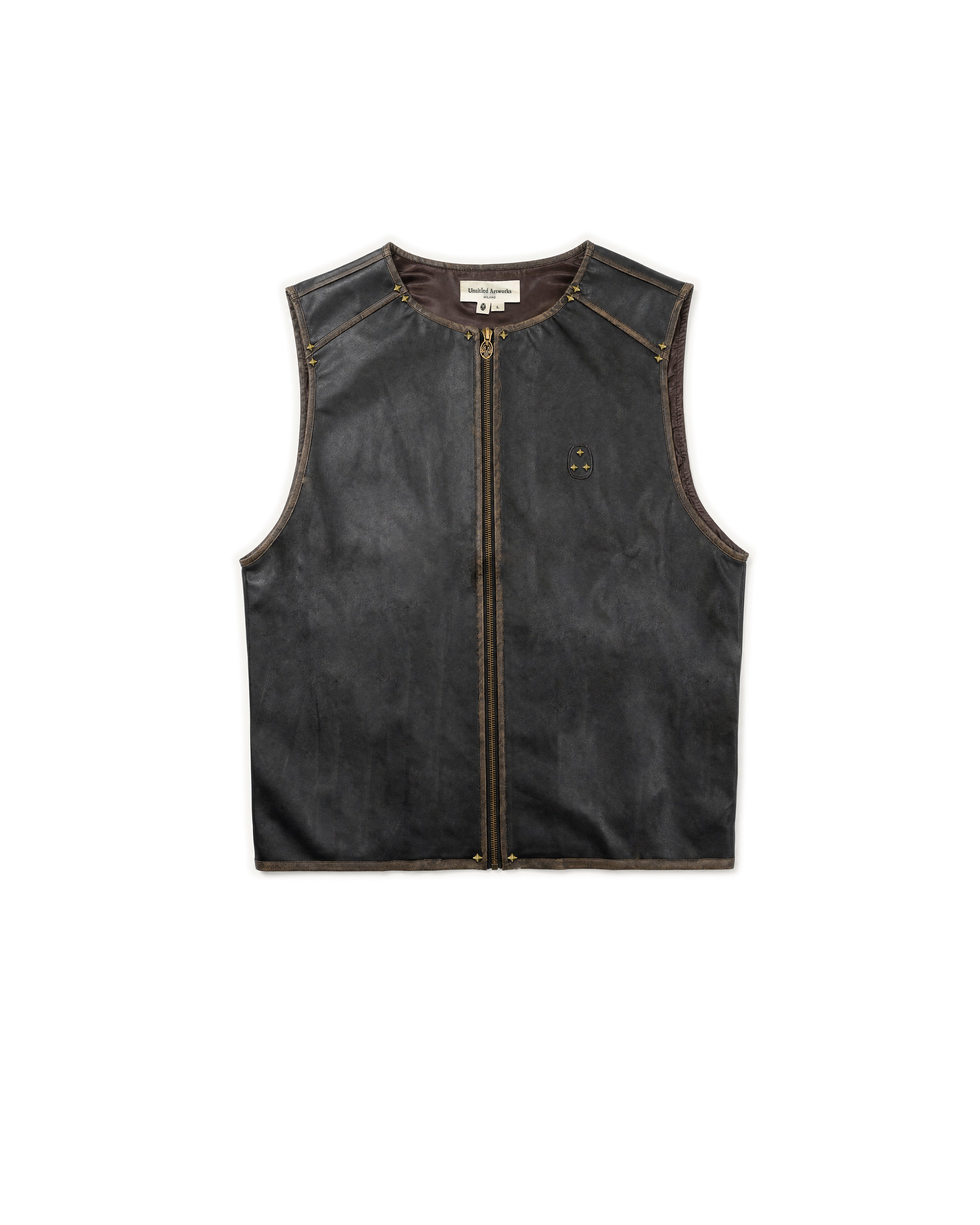Vest Faux Leather Black