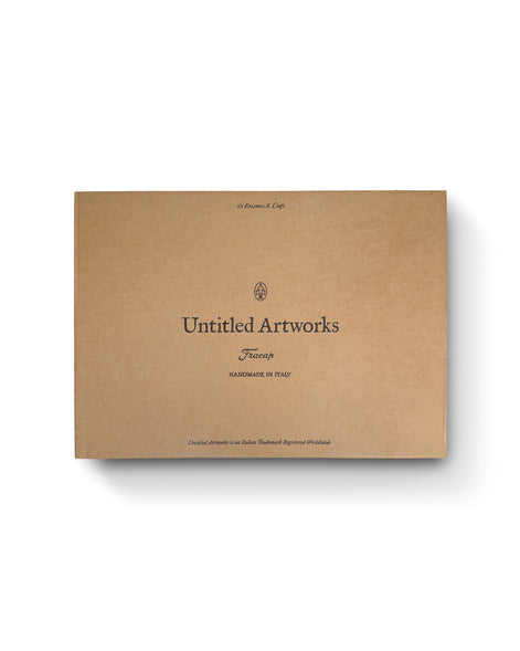 Close-up closed box view of the Untitled Artworks x Fracap Destroyer Boot in White, showcasing the distinctive spray-effect finish and premium leather construction.