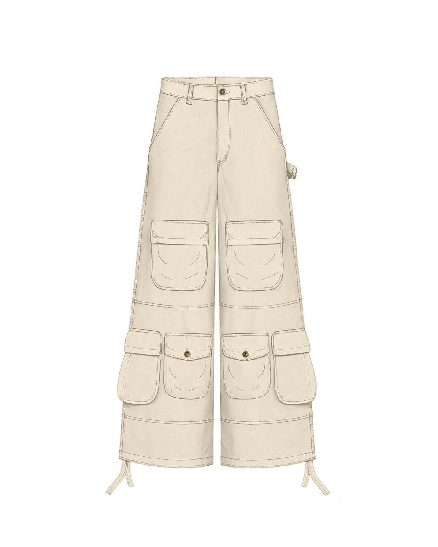 Cargo Pants Wide CREAM