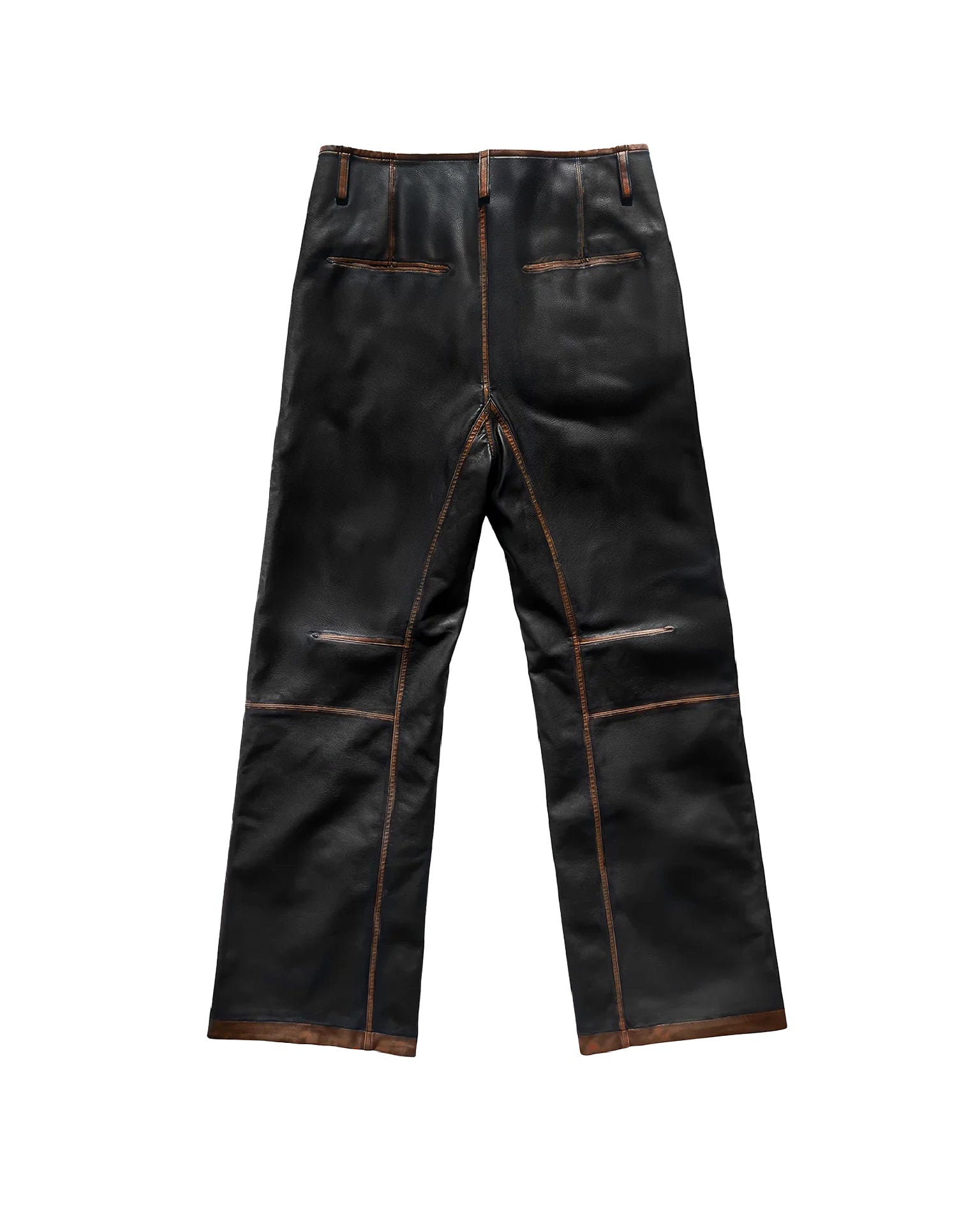 Consumed Leather Pants Brown