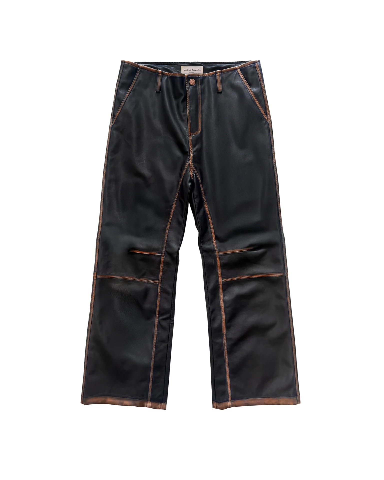 Consumed Leather Pants Brown