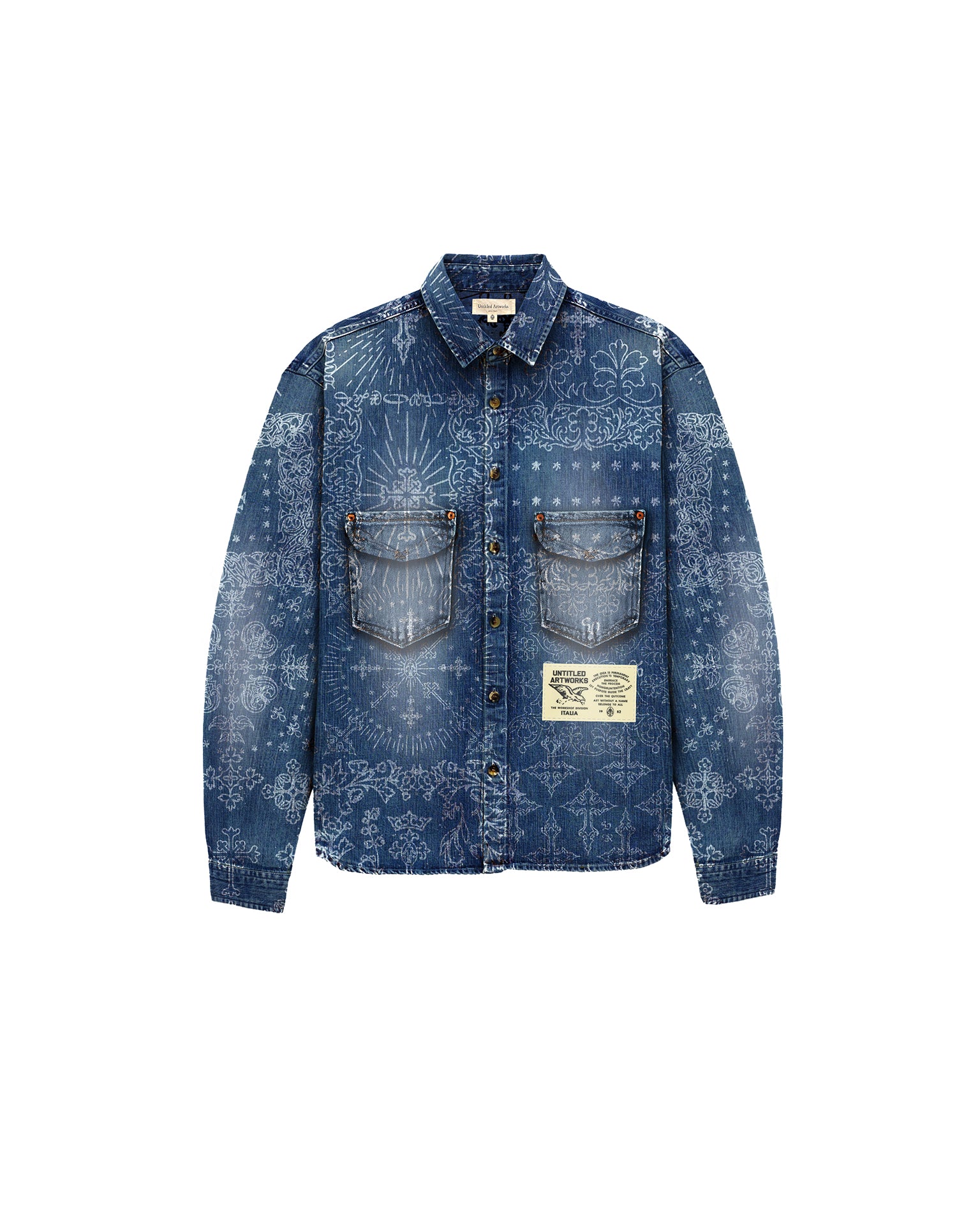 Jacquard Denim Shirt Blue