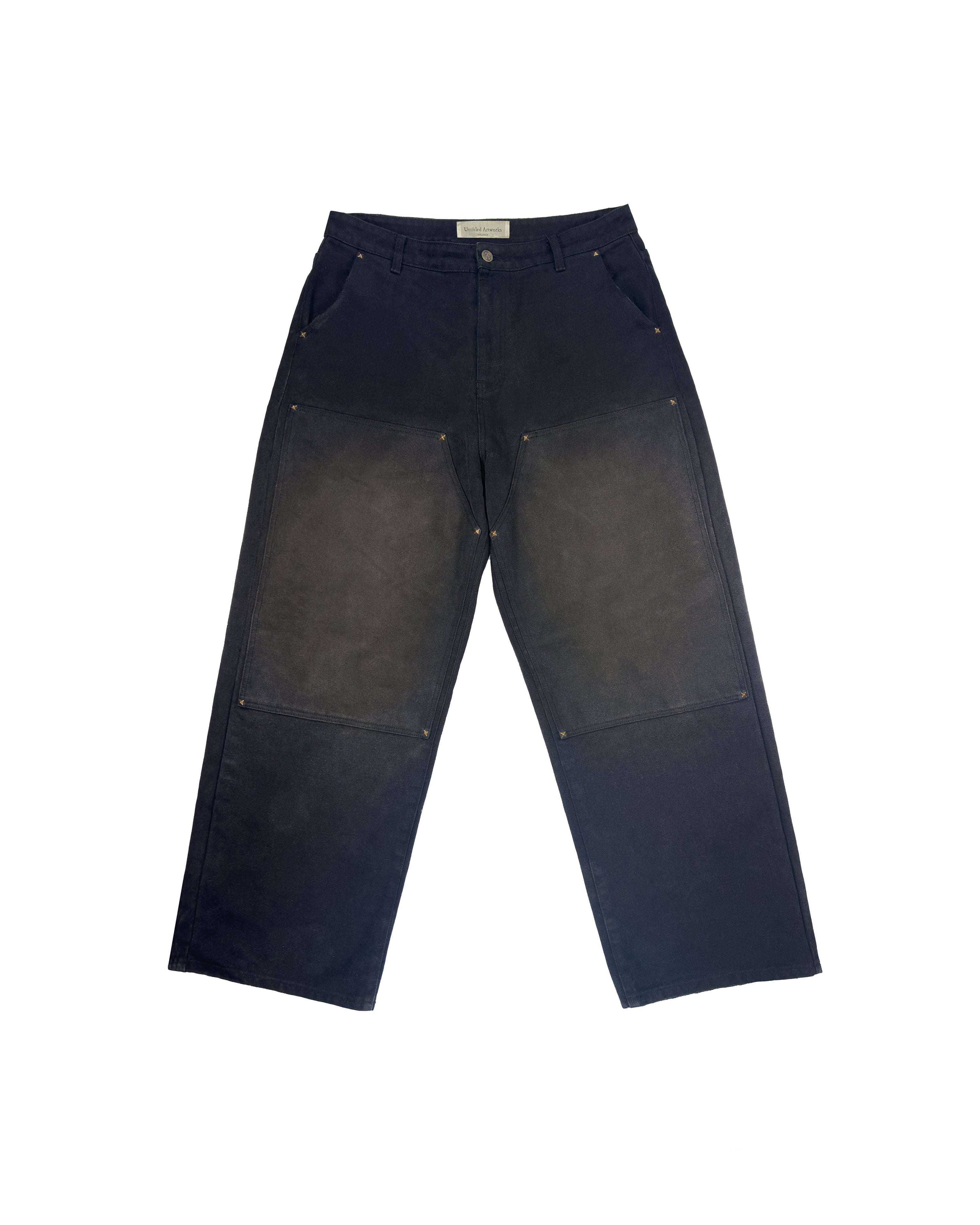 Double Knee Workwear Black Pants