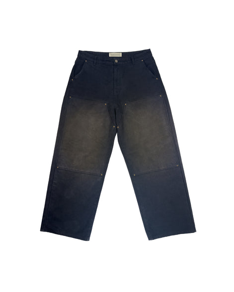 Double Knee Workwear Black Pants