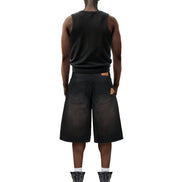 Double Knee Workwear Black Shorts