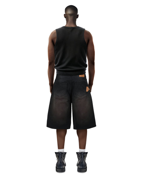 Double Knee Workwear Black Shorts