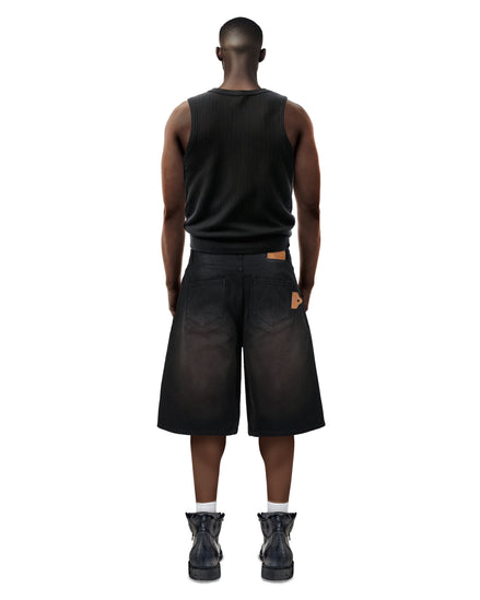 Double Knee Workwear Black Shorts