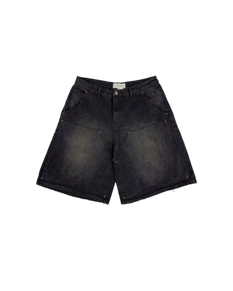 Double Knee Workwear Black Shorts