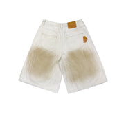 Double Knee Workwear Cream Shorts