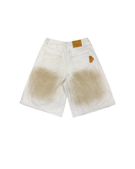 Double Knee Workwear Cream Shorts