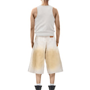 Double Knee Workwear Cream Shorts