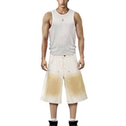 Double Knee Workwear Cream Shorts